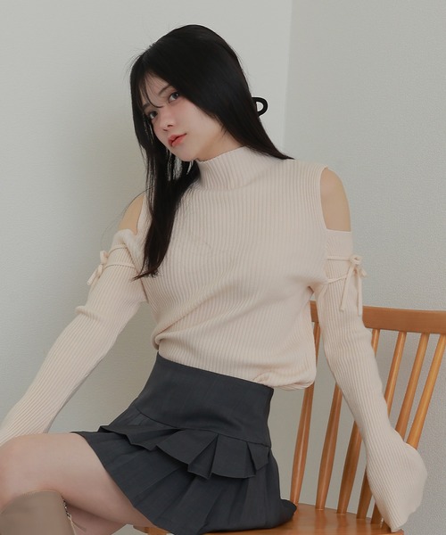 スカート litmus JANSOLVIEASSEMBLY mini skirt M DOLLY スカート asymmetry pleats mini skirt/アシンメトリー
