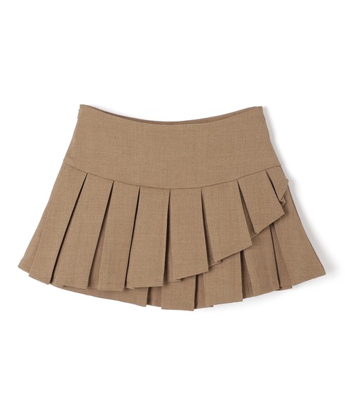 M DOLLY スカート asymmetry pleats mini skirt/アシンメトリー