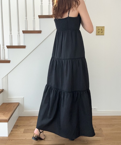 LAUIR ワンピース ハシゴレースティアードキャミワンピース「高