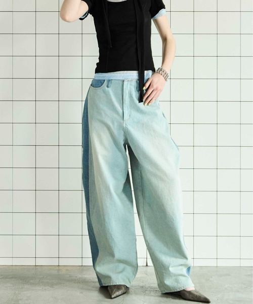 値下げ　メゾンスペシャル　デニム Side Slash Denim Pants