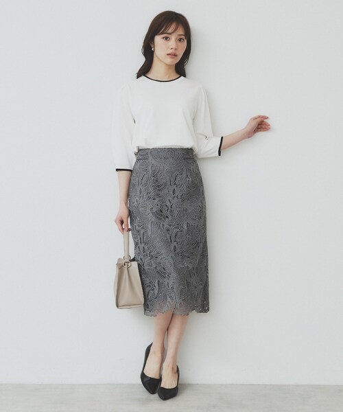Maglie per ef-de エフデ フラワーレーススカート大きいサイズ17 GIUNON スカート flower lace skirt / フラワーレーススカート