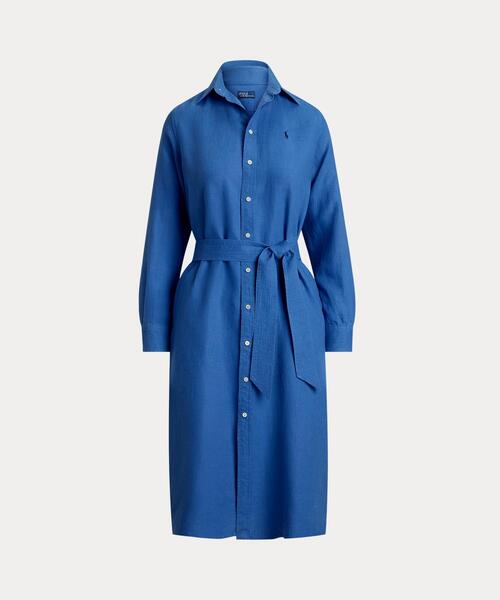 タイムセール　新品◆POLO RALPH LAUREN◆リネン シャツワンピ POLO RALPH LAUREN シャツワンピース リネン ショートスリーブ