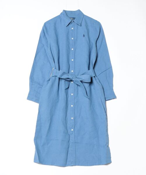 POLO RALPH LAUREN シャツワンピース ベルテッド リネン シャツ