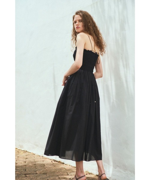 【未使用】Estella.K プリーツワンピース ブラック Estella.K ワンピース Before Sunset Dress2 シャーリングキャミドレス