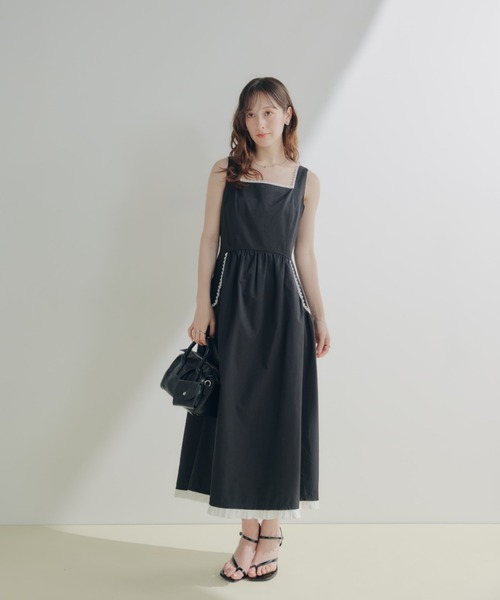 SOBRE ジッパーアクセント格子レースワンピース XS-Lサイズあり!!【SETTAN/セッタン】ワンピース/ レース
