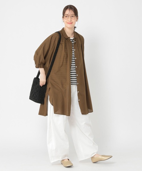 STUDIO CLIP ロングシャツワンピーストレンチコート 秋トレンチベルトロングワンピース 全4色 シャツ風[品番