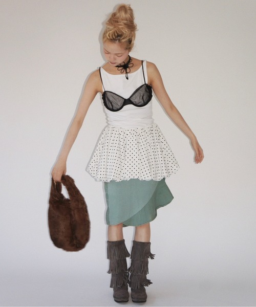 タンクトップ ノースリーブ boat neck peplum tank tops / ボートネックペプラムタンク レディース