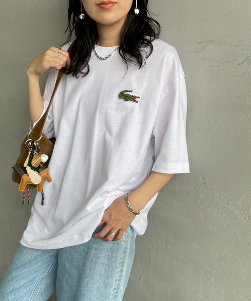 tシャツ 「LACOSTE/ラコステ」 ワニロゴワッペン クルーネックＴシャツ レディース メンズ