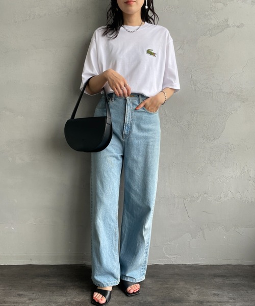 LACOSTE ラコステ ワニロゴワッペン クルーネックＴシャツ Sサイズ LACOSTE tシャツ 「LACOSTE/ラコステ」 ワニロゴワッペン クルー