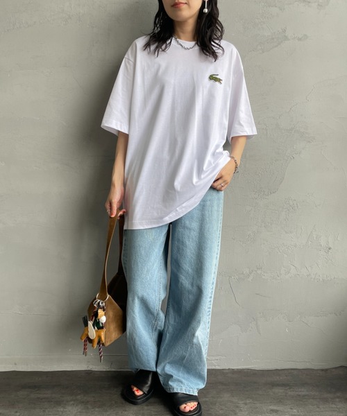 LACOSTE tシャツ 「LACOSTE/ラコステ」 ワニロゴワッペン クルー
