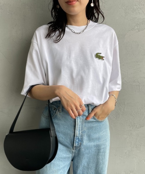 LACOSTE tシャツ 「LACOSTE/ラコステ」 ワニロゴワッペン クルー