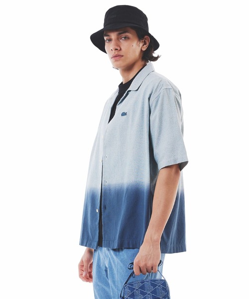 シャツ グラデーション コットンオックスフォード オープンカラーシャツ メンズ レディース | LACOSTE | 21
