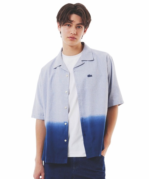 シャツ グラデーション コットンオックスフォード オープンカラーシャツ メンズ レディース | LACOSTE | 23