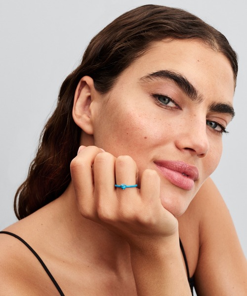 PANDORA 指輪 リング ターコイズカラー ハート ストーン