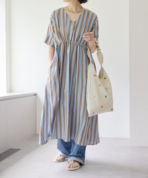 SUM1 STYLE スミスタイル ワンピース 青 美品 ear ear PAPILLONNER ワンピース NEW前後ワンピース「SUM1 STYLE
