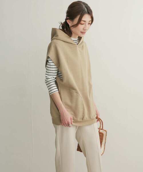 「URBAN RESEARCH DOORS」 プルオーバーパーカー MEDIUM ベージュ レディース_画像4