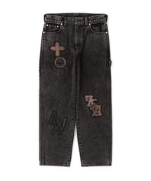 ジーンズ LEATHER PATCH DENIM PANTS / レザーパッチ デニムパンツ / AVIREX / アヴィレックス メンズ レディース｜ZOZOTOWN Yahoo!店