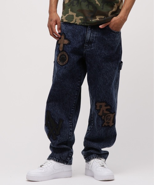 【希少】アヴィレックス　カモフラセルビッチデニムパンツ　赤耳　革パッチ　美品 PT05 DELUXE SELVEDGE セルビッチデニムパンツ 赤耳 イタリア