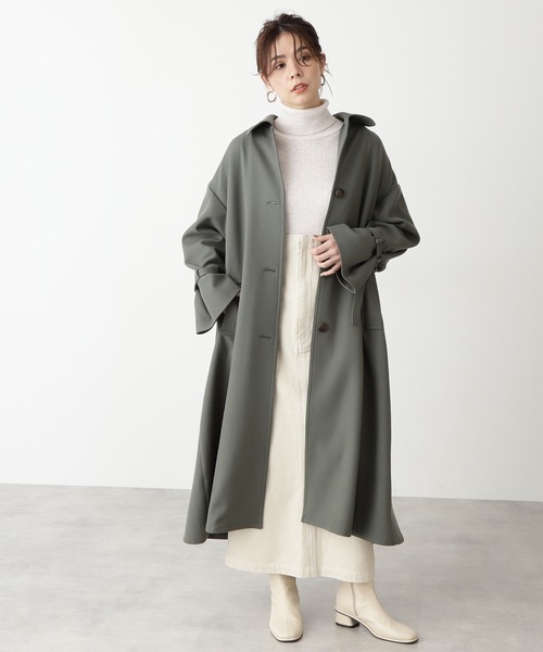 「N.（N. Natural Beauty Basic）」 ステンカラーコート MEDIUM カーキ レディース_画像9
