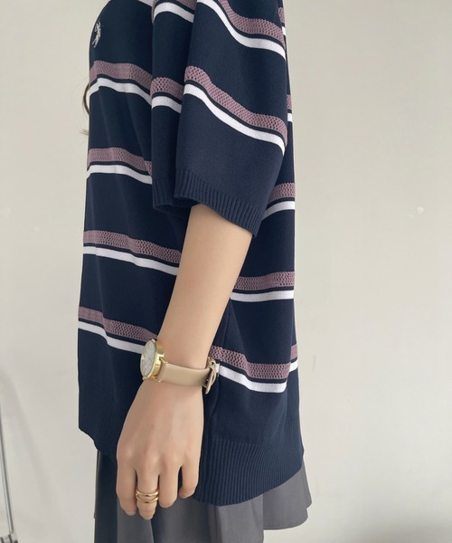 「U.S. POLO ASSN.」 半袖ポロシャツ L ライトベージュ レディース