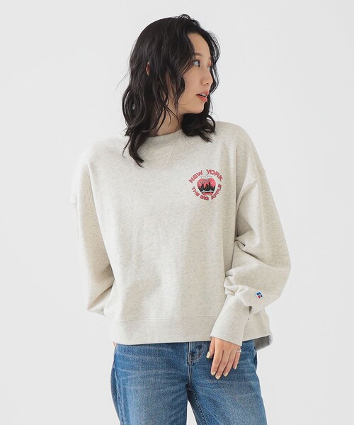 トレーナー スウェット 「別注」RUSSELL ATHLETIC / プリント クルーネック スウェット レディース