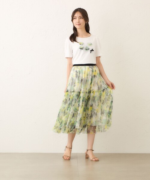 TO BE CHIC（トゥー ビー シック） tシャツ 半袖 ぼかしフラワー