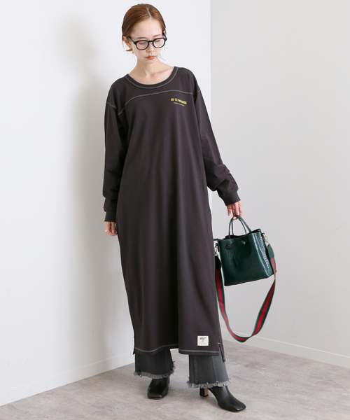 SLOBE IENA　長袖ワンピース　FREE　総柄 SLOBE IENA 「SLOBE IENA」 長袖ワンピース FREE ブルー