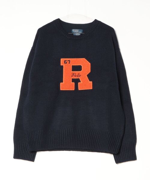 50’s レタードニット 厚手ウールニット ビンテージ50's○LASLEY KNITTING CO. Vネックレタードセーター