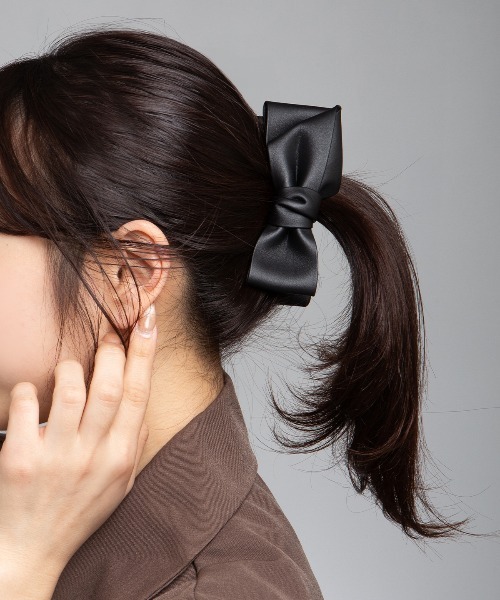 ヘアクリップ puレザー ダブル リボン バナナ クリップ : ZOZOTOWN