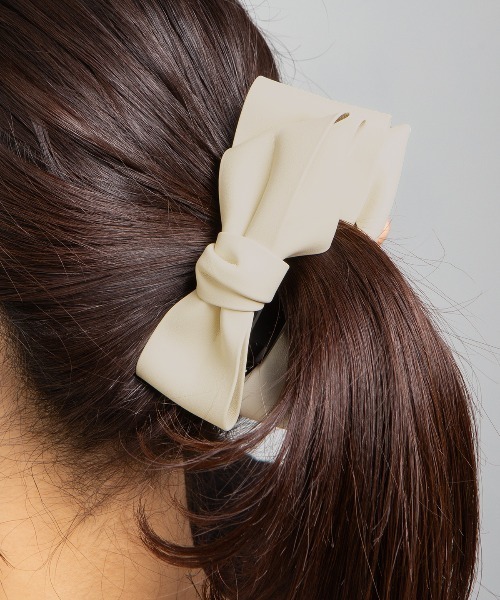 ヘアクリップ puレザー ダブル リボン バナナ クリップ : ZOZOTOWN