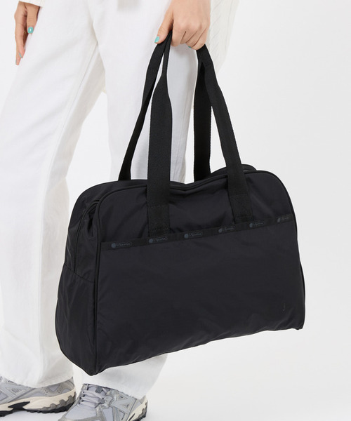 Lesportsacブラックナイロンボストンバッグ LeSportsac ボストンバッグ SMALL CARRYALL DUFFLE リサイクルド