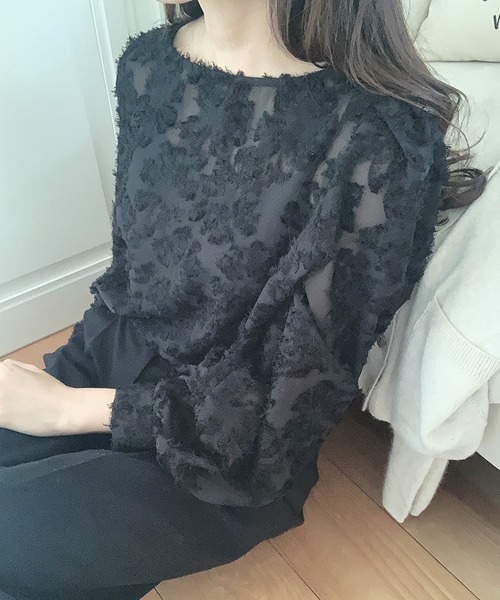 「LAUIR」 長袖ブラウス MEDIUM アイボリー レディース