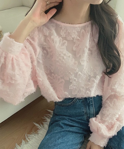 「LAUIR」 長袖ブラウス MEDIUM アイボリー レディース