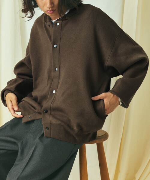 ニット　カーディガン　リラックス　ブラック FREAK'S STORE/Relax Fit リラックスフィット スウェットライク