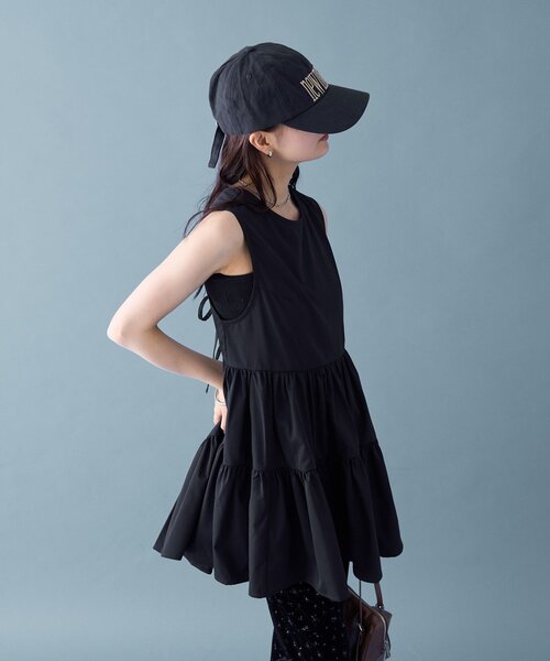 新品‼️ タグ付き？❗️ADORE ベージュ&ブラック　チュニック mystic バックシャンティアードチュニック レディース