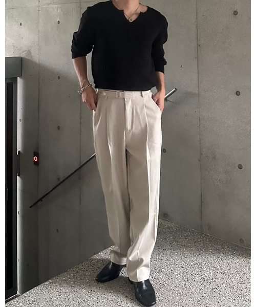 Otte パンツ センタープレスサイドボタンスラックス メンズ レディース