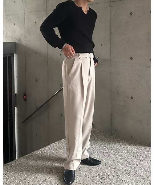 Otte パンツ センタープレスサイドボタンスラックス メンズ レディース