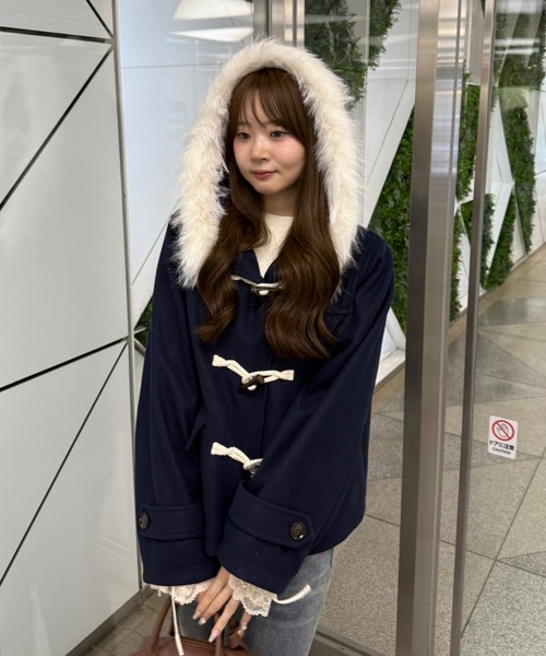 ANOTHER BRANCH OLIVE des OLIVE ダッフルコート コート ファー付き