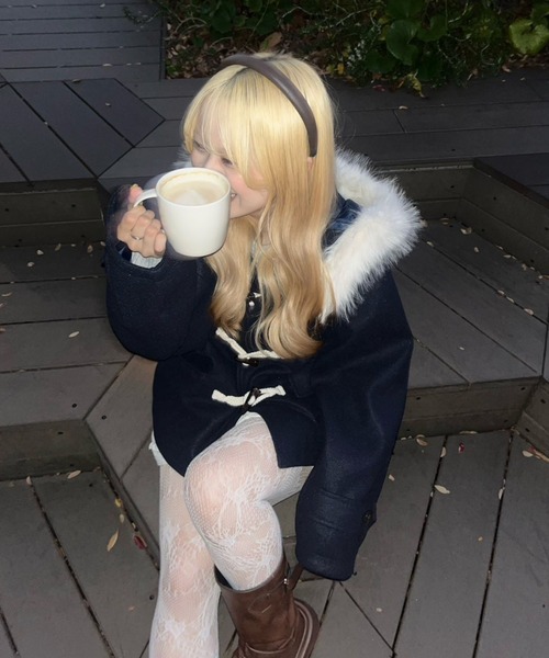 ANOTHER BRANCH OLIVE des OLIVE ダッフルコート コート ファー付き