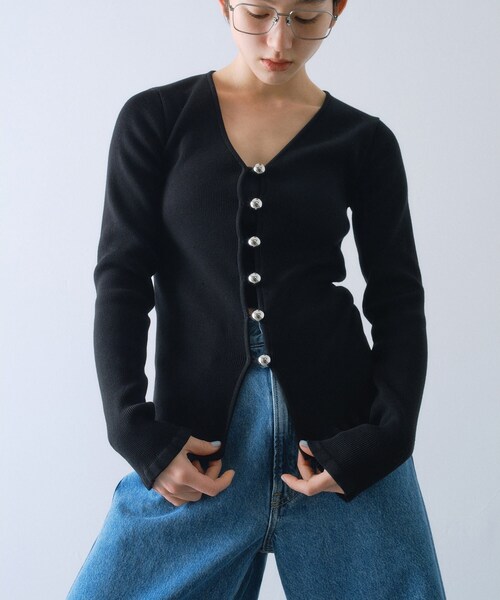 CODE A カーディガン metal buttons knit cardigan レディース