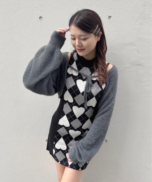 one way（ワンウェイ） ワンピース ハートアーガイルニット