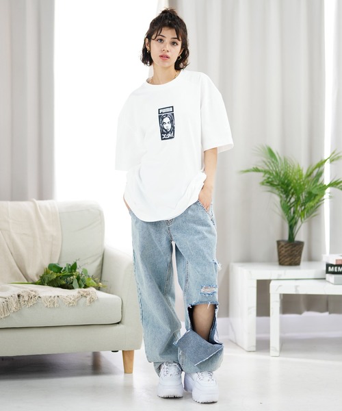 「X-girl」 半袖Tシャツ M ホワイト レディース_画像4