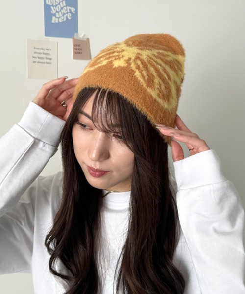 ニット帽 ニットキャップ バタフライデザインニット帽 蝶デザイン