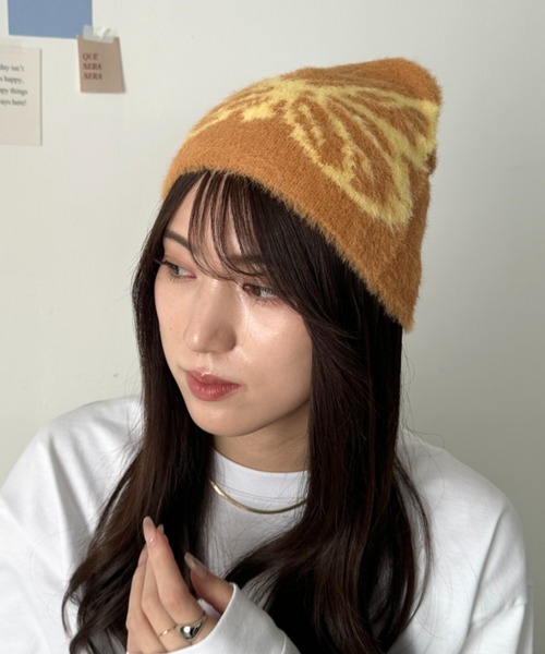 ニット帽 ニットキャップ バタフライデザインニット帽 蝶デザイン
