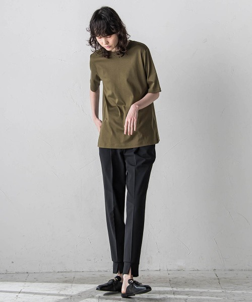 「la.f…」 半袖Tシャツ 9号 カーキ レディース_画像3