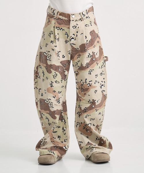 CONZ パンツ CAMO DUCK DOUBLE KNEE CURVED LEG PANTS メンズ