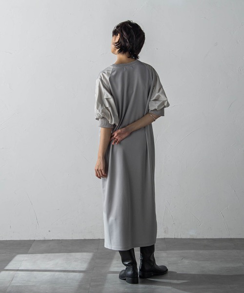 「socolla」 半袖ワンピース M グレー レディース_画像3