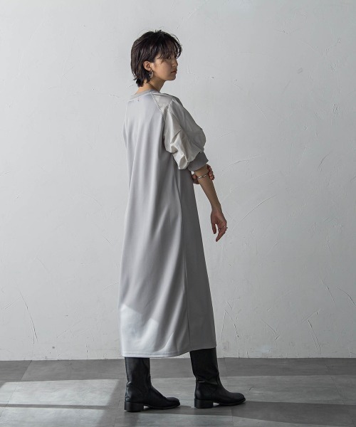 「socolla」 半袖ワンピース M グレー レディース_画像4