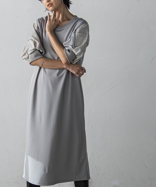「socolla」 半袖ワンピース M グレー レディース_画像5