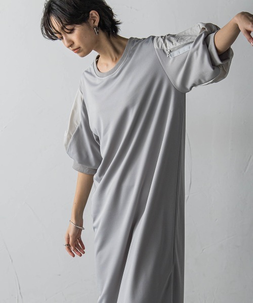 「socolla」 半袖ワンピース M グレー レディース_画像6